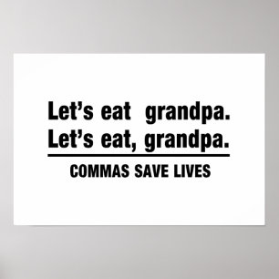 Kommas retten Großväter Poster
