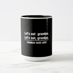 Kommas retten Großväter Zweifarbige Tasse