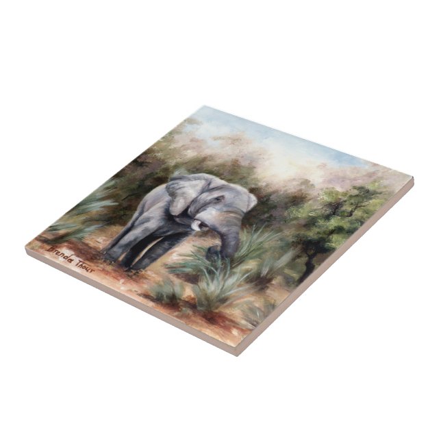 Kommen durch Elefant-Fliese Fliese (Seite)