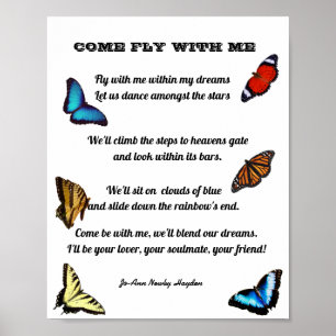 KOMMEN MIT MIR POEM FLIEGEN POSTER