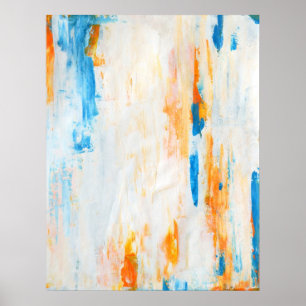 "Kommen nahere" aquamarine und orange abstrakte Poster