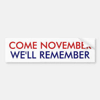 Kommen November, wir sich erinnert! Autoaufkleber