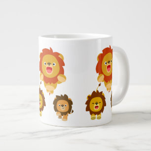 "Kommen Sie!" Drei Niedliche Cartoon Lions Jumbo T Jumbo-Tasse