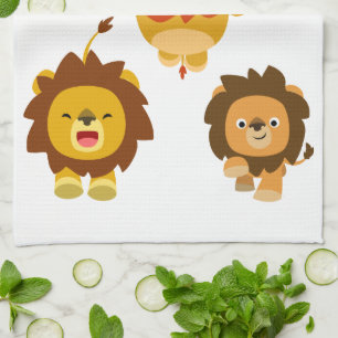 "Kommen Sie!" Drei Niedliche Cartoon Lions Küchent Handtuch