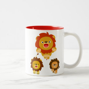 "Kommen Sie!" Drei Niedliche Cartoon Lions Tasse