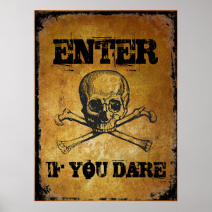 Kommen Sie herein, wenn Sie Halloween-Stütze wagen Poster