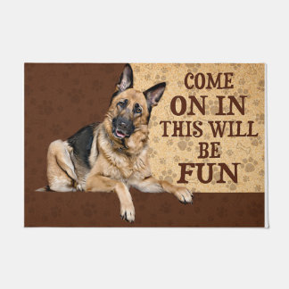 Kommen Sie in diesem Spaß Mat, Hund Fußmatte