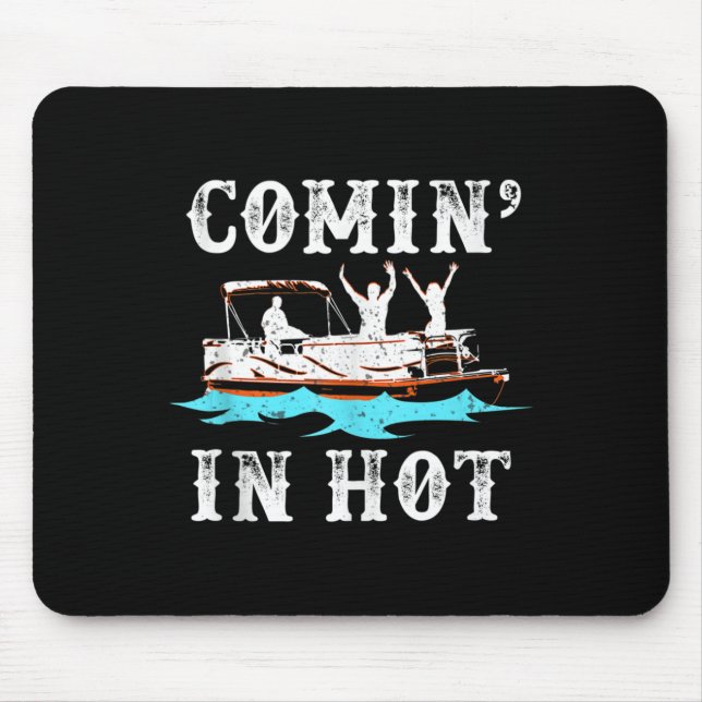 Kommen Sie in heißen sonnigen Pontoon Boat River L Mousepad (Vorne)