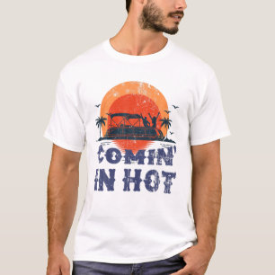 Kommen Sie in Hot Pontoon Boat Funny Bootfahren T-Shirt