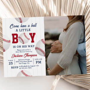 Kommen Sie mit einem kleinen Baseball-Baby-Foto Einladung