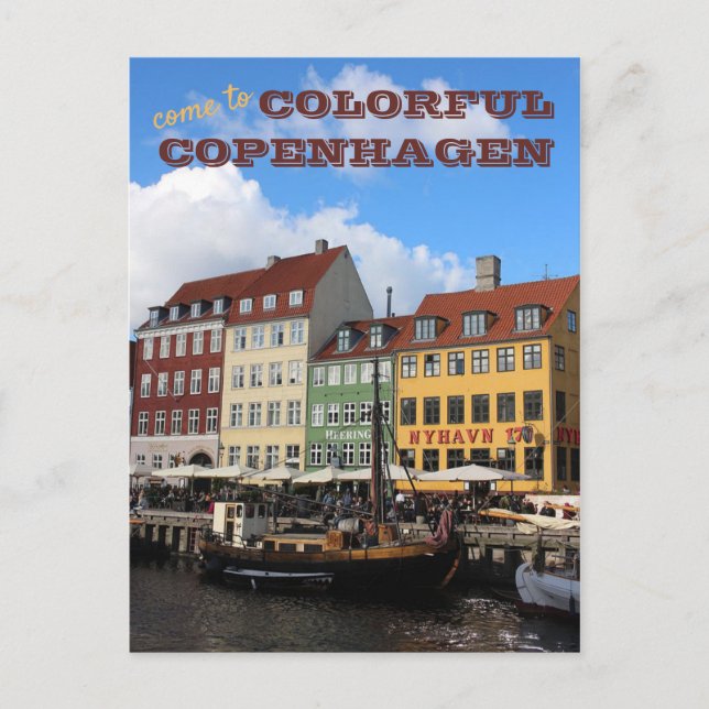 KOMMEN SIE NACH Kopenhagen Dänemark Postkarte (Vorderseite)