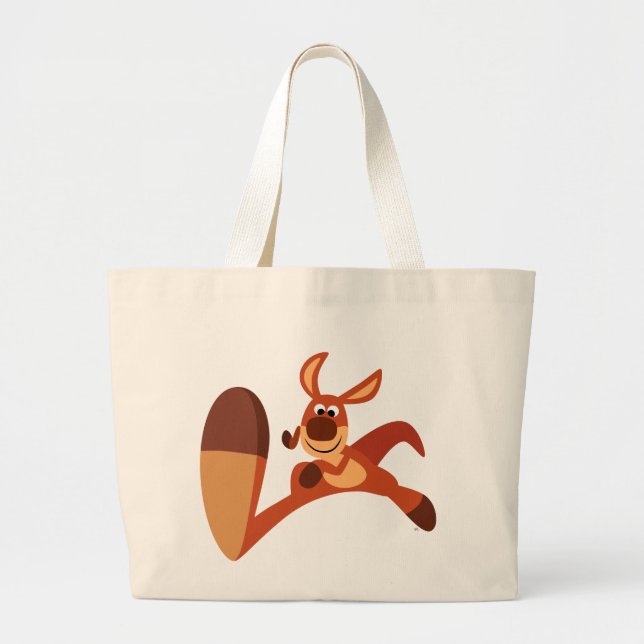 "Kommen Sie!" Niedlicher Cartoon Kangaroo Bag Jumbo Stoffbeutel (Vorne)