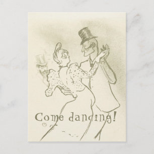 Kommen Sie tanzen   Lautrec - Tanzpaar Postkarte
