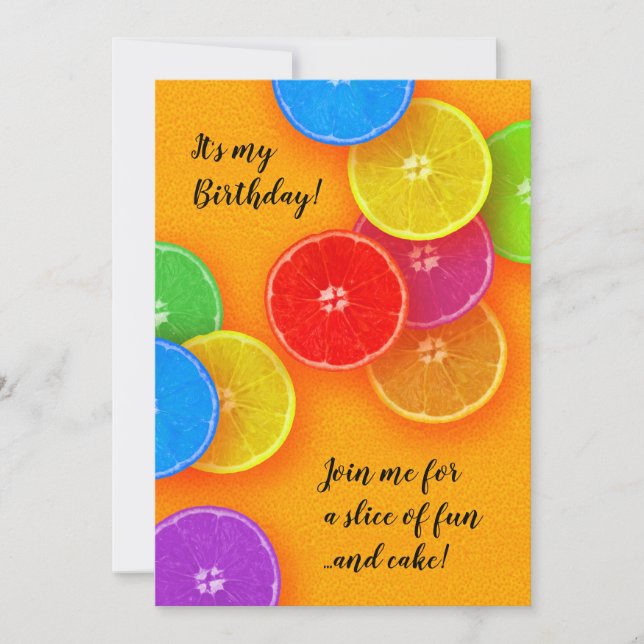 Kommen Sie zu einer Partie Spaß und Kuchen Geburts Einladung (Vorderseite)