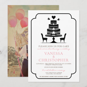 Kommen Sie zu uns für die Hochzeit von Kuchen Einladung