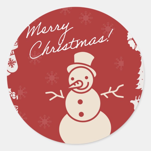 "Kommen Sie zu uns für ein Weihnachtsfest im Jolly Runder Aufkleber (Vorderseite)
