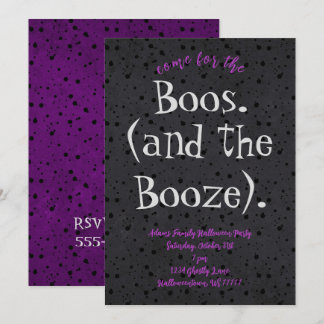 Kommen Sie zum Boos und Booze Adult Halloween-Part Einladung
