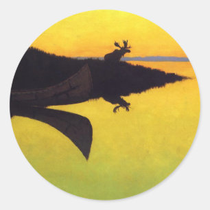 Kommen Sie zum Call ~ Frederic Remington Runder Aufkleber