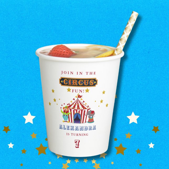 Kommen Sie zum Geburtstag zum Roten Karneval Pappbecher (Von Creator hochgeladen)