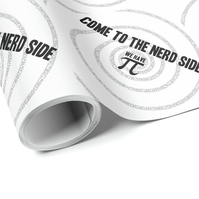 Kommen Sie zum Nerd für Pi Typografy Style Geschenkpapier (Rolleneckpunkt)