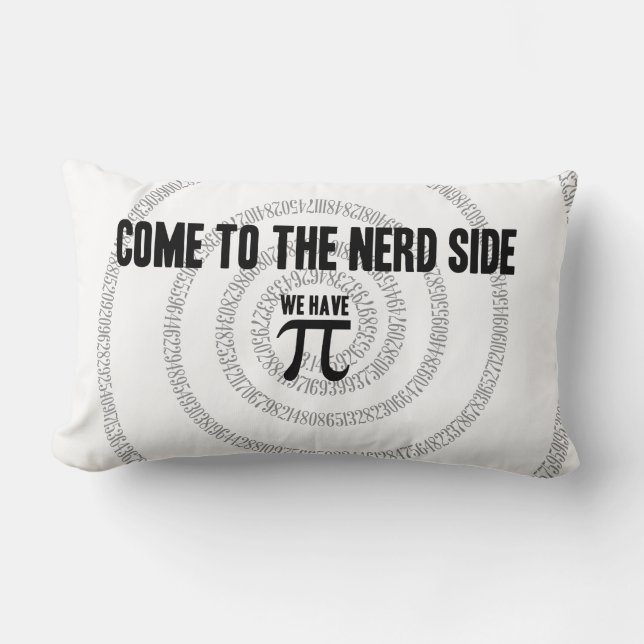 Kommen Sie zum Nerd für Pi Typografy Style Lendenkissen (Vorderseite)
