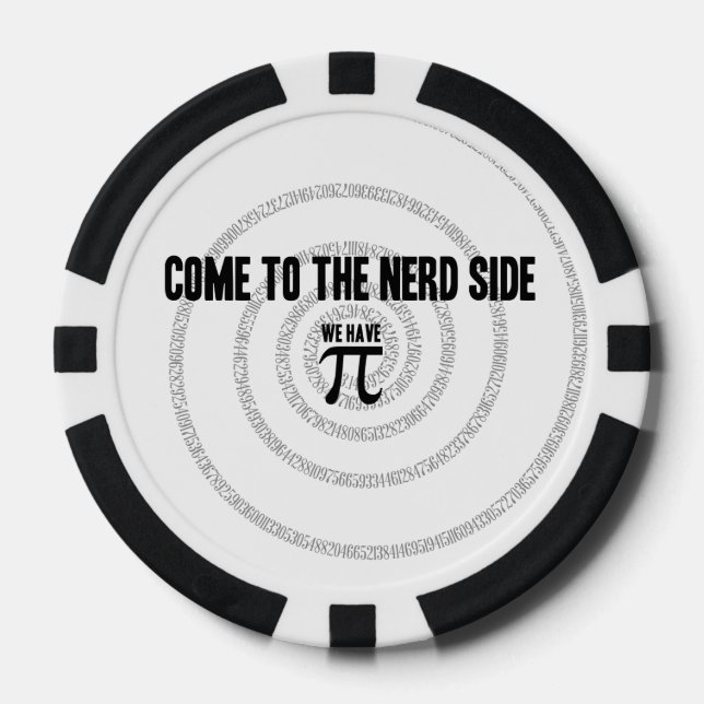 Kommen Sie zum Nerd für Pi Typografy Style Pokerchips (Vorderseite)