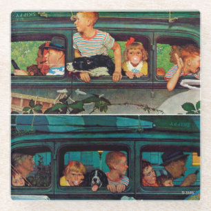 Kommen und Gehen durch Norman Rockwell Glasuntersetzer
