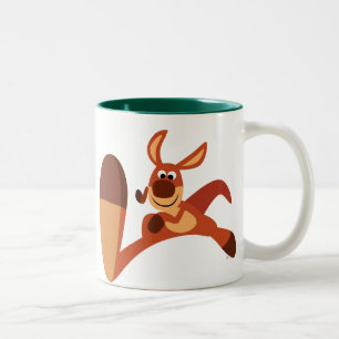 "Kommend!!" Niedliche Cartoon-Känguru-Tasse Zweifarbige Tasse