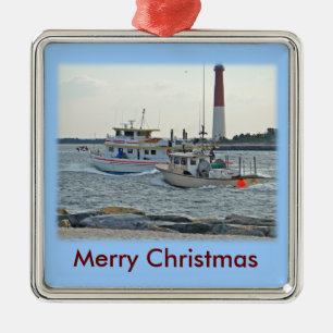 Kommendes Zuhause - Fischerboote im Barnegat Ornament Aus Metall