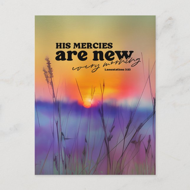 Kommentare 3:23 Seine Mercies sind neue Bibel Vers Postkarte (Vorderseite)