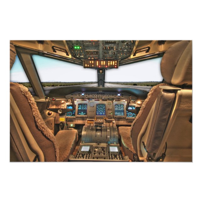 Kommerziell Jet Cockpit Fotodruck (Vorne)
