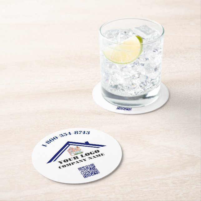 Kommerzielle Logo-QR-Code-Pullboard  Runder Pappuntersetzer (Vor Ort)