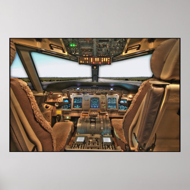 Kommerzieller Cockpit-Hintergrund Poster (Vorne)