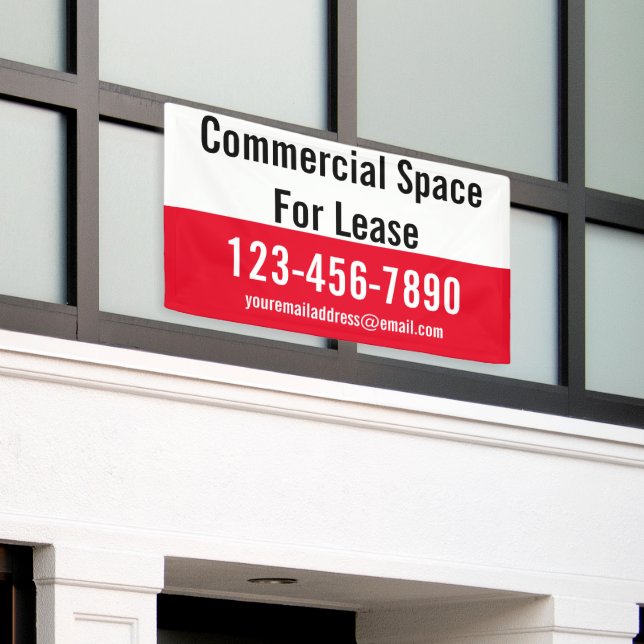 Kommerzieller Platz für das Leasing von rotem weiß Banner (Äußeres Gebäude)