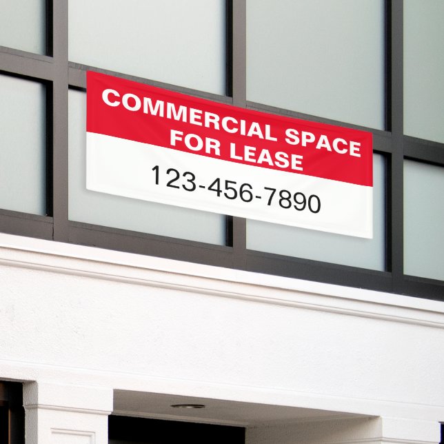 Kommerzieller Platz für Leasing & Phone Red White  Banner (Äußeres Gebäude)