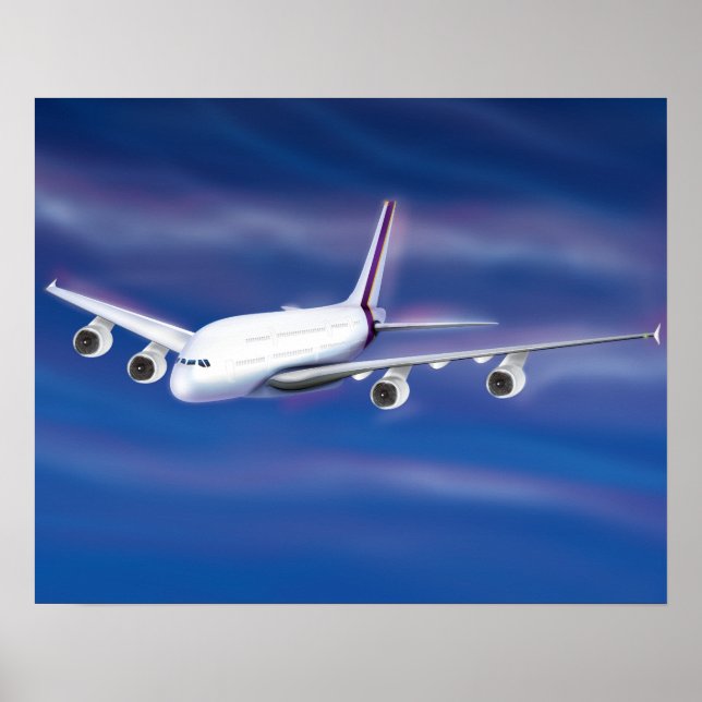 Kommerzielles Doppeldeckerflugzeug Poster (Vorne)