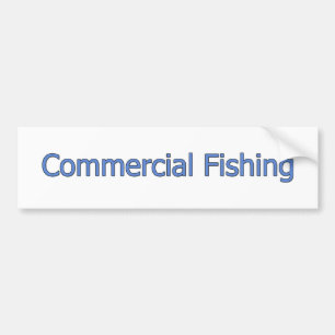 Kommerzielles Fischen-Logo (blauer Text) Autoaufkleber