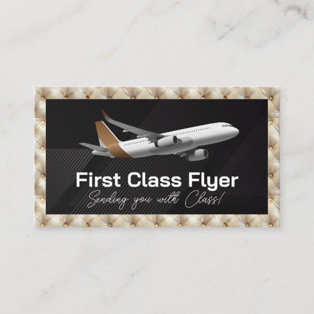 Kommerzielles Flugzeug | Tufted Luxury Cushion Visitenkarte (Vorderseite)