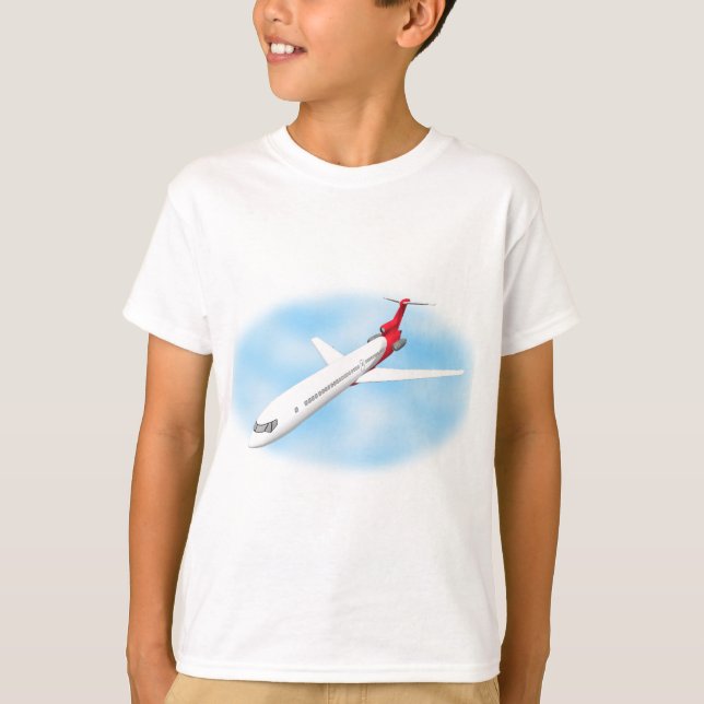 Kommerzielles Jet-Flugzeug: 3D-Modell: T-Shirt (Vorderseite)