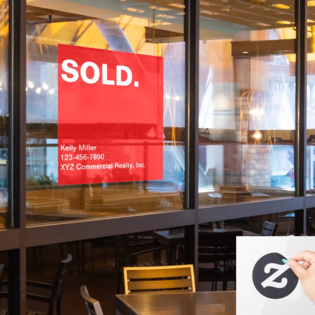 KOMMERZIELLES Marketing "Sign Realty" Fensteraufkleber (Restaurantfenster)