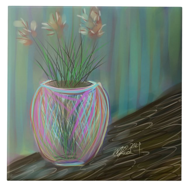 Kommissionen offen für gemalte Kunst Fliese (Vorderseite)