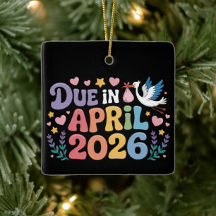 Kommt April 2026 fällig in neues Baby Mutterschaft Keramikornament