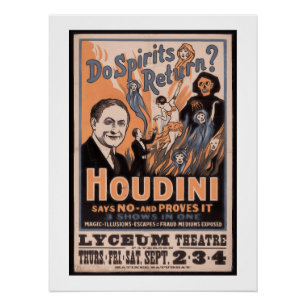 Kommt es wieder zu Geistern? Houdini sagt nein Poster