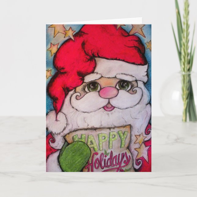 Kommt hier Weihnachtsmann Feiertagskarte (Vorderseite)