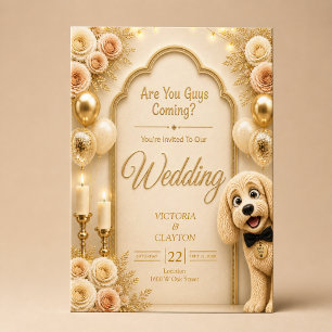 Kommt ihr? Lustiger Hund Hochzeitscreme Einladung