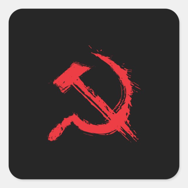 kommunales Symbol der Sowjetunion Quadratischer Aufkleber (Vorderseite)