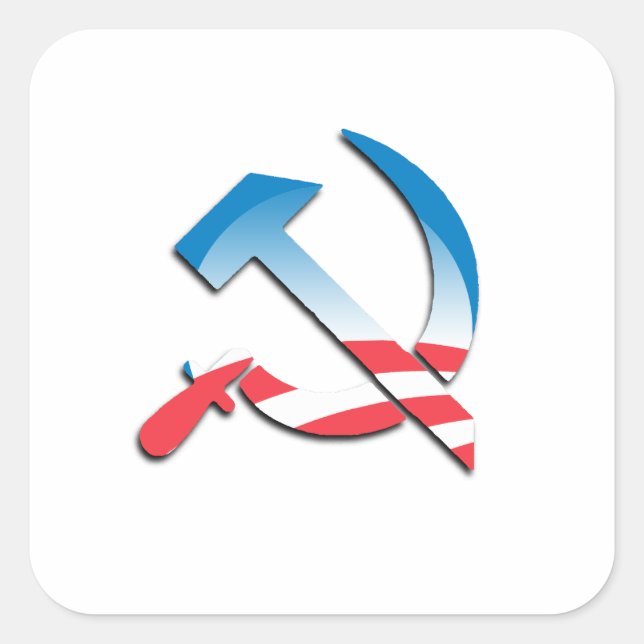 Kommunalsymbol Obamas Quadratischer Aufkleber (Vorderseite)