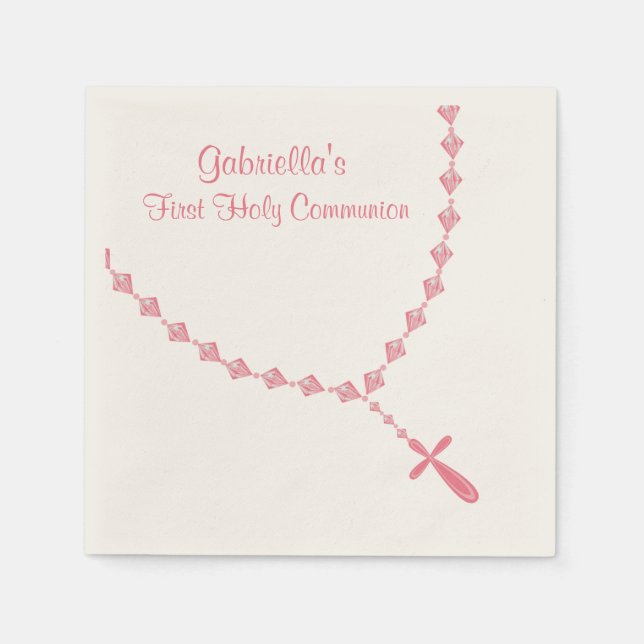 Kommune Rosary Beads Personalisiert Napkin Serviette (Vorderseite)