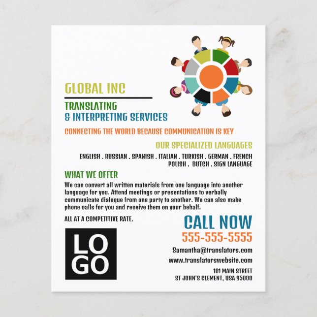 Kommunikationsrad, Übersetzer und Dolmetscher Flyer (Vorne)