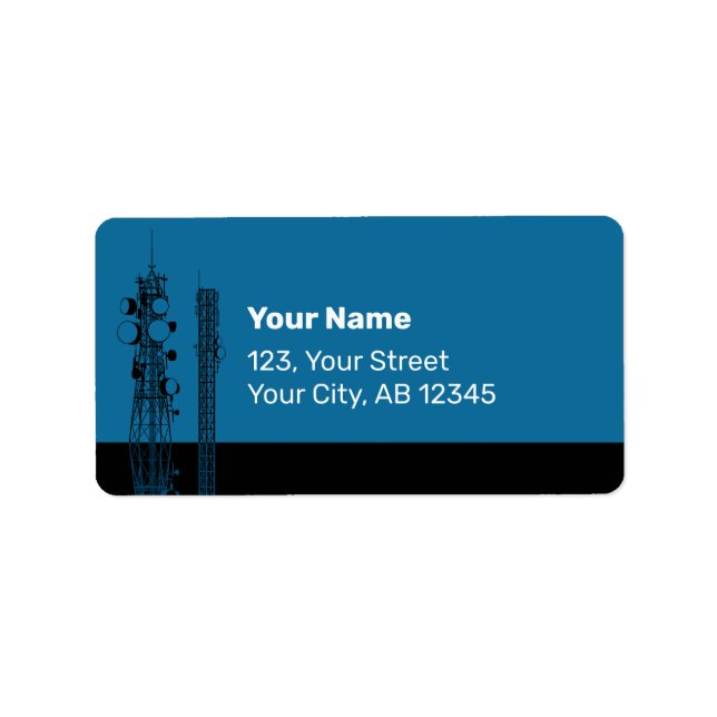 Kommunikationstürme Adressaufkleber (Vorne)